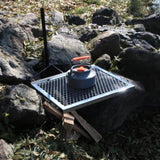 Rotating Campfire Grill,Fire Pit Grill,Heavy Duty Steel Grill,360&deg Adjustable Open Fire Outdoor 76433864