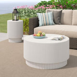 ZUN 15.72-inch H-barrel coffee table, Nordic style, simple design, suitable for indoor and outdoor use, W1781P211081