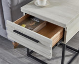 Celestial Contemporary Storage End table, White T2574P163352