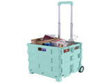 Portable Folding Shopping Cart 55lbs Capacity Mint Color Collapsible Grocery Cart Lightweight 34915630