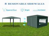 3 * 3m 4 sided , spiral tube pergola made of green PE fabric, 10'x10 'party tent with 4 81246645