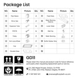 60*76" Fixed & Sliding Shower Door, Square Tube Hardware, Clear Glass Shower Door, 3/8 SGCC 91359712