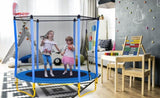 ZUN 5.5FT Trampoline for Kids - 65" Outdoor & Indoor Mini Toddler Trampoline with Enclosure, Basketball 06871922