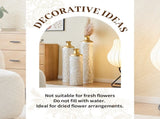 Floor metal vase modern style decoration droplet shaped white metal vase 3-piece set gorgeous W2796P321401