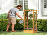 60" Tall Elevated Wooden Garden Bed, 44 LBS Roof Capacity Planter Box with 2 Side Trellises for 56109698