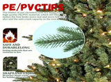 Artificial 6ft Green Christmas Tree with 1763 PE/PVC Mixed Branch Tips, 500L warm white led, memory 38777485