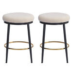 ZUN 24.75'' Modern Counter Stools Set of 2,White Counter Stools with iron Frame,Sponge N780P189729W