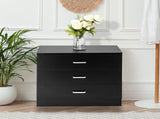 Modern Simple 3-Drawer Table Nightstand Dresser Black 39538677