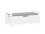 Kids Toy Box Chest, White Toy Box for Boys Girls, Large Storage Cabinet with Cushion Seat 23676979