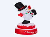 4.8FT Lighted Christmas Inflatable Decoration, Large Rotating Snowman with Motor, Funny Blow Up Yard 74523647