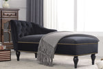 ZUN [New+Video] 58''Velvet Chaise Lounge,Button Tufted Right Arm Facing Lounge Chair with Nailhead Trim WF297646AAB