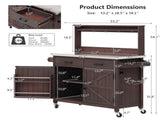 54.1" Outdoor Kitchen Island with High Shelf, Large Outdoor Potting Bench Table with Stainless Steel 39311171