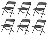 6 Pack Resin Folding Chair, Black 27298426