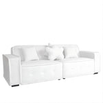 ZUN White, Velvet cloth Modern Indoor Sofa With Three Pillows, 93.50"*35.23"*30.70" 24363822