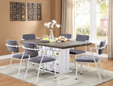 Grey and White Dining Chair with Padded Seat B062P209231