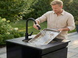 Double Door Sink Cabinet with Tap Stainless Steel Outdoor Kitchen W5627P467416