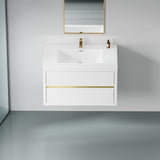 36" Wall-Mounted Bathroom Vanity with Sink, Floating Bathroom Storage Cabinet with Stone Resin W1573P211173