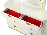 La Pierre Modern Style 8- Drawer Dresser Made with Wood and Gold Accents in B009P270813