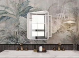 16x24 Inch Recessed White Metal Framed Medicine Cabinet with Mirror and Adjustable Shelves Black 24161549