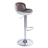 Vintage Brown and Aluminum Adjustable Stool with Swivel B062P189160