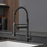 Commercial Stainless Steel Kitchen Faucet with Pull Down Sprayer, Single Handle Single Lever Kitchen W1932P224883