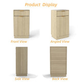 10-Gallon Woodgrain Tilt-Out Trash Can Cabinet with Wave-Textured Drawer & Pull-Out Bin 42935514