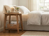 MODERN Square Side Table with Storage Shelf, Accent Table, End Table, Honey Brown 56535579