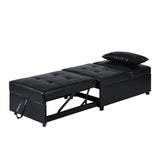 Folding Ottoman Sofa Bed BLACK W2297P216461