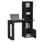 ZUN Iowa Computer Desk with 1-Cabinet and 4-Tier Bookcase B200P188864