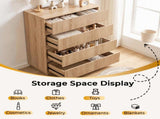 Handleless Grille-Finished 4-Drawer Bedside Table P2 Particleboard MDF & ,elamine Veneer 74317864