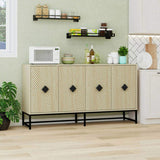 Carved 4 Door Sideboard ,Sideboard Buffet Cabinet With Storage ,Modern Coffee Bar Cabinet With W688P207303
