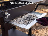 110 x 45 x 102 cm Black Cart-Style Charcoal Grill with 2 Side Tables 700&degC High-Temperature 45835967