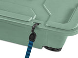 40 Gallon Durable Plastic Storage Tote with Latching Lid and Pull Handle, Green, 2 Pack 56212874