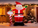 96.5" Giant Christmas Inflatable Santa, North Pole Road Sign Design, Built-in Fan with 88763276