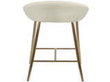 26" Counter Stool with Gold Frame and Cream Fabric - Set of 2 B202P222082