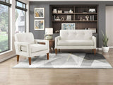 Modern Living Room Chair Beige Chenille Upholstery Pocket Coils Solid Wood Legs Furniture 1pc B011P308544