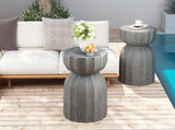 13" Modern Outdoor and Indoor Waterproof Coffee Table and Side Table Set, Durable MgO Cement Design, W757P332043