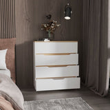 Lynbrook 4-Drawer Dresser White and Light Oak B06280070