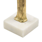 ZUN 5.5x5.5x32" Elongated Gold Roman Statue on White Marble Base W2078P172357