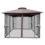 ZUN 10x10 Outdoor Patio Gazebo Canopy Tent With Ventilated Double Roof And Mosquito net 32388179