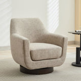 ZUN U-shaped Fully Assembled Swivel Chair Linen Accent Chair Armchair Round Barrel Chair for Living Room WF324396AAC