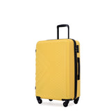 3 Piece Luggage Sets ABS Lightweight Suitcase with Two Hooks, Spinner Wheels, TSA Lock, , W28453579