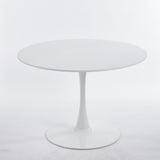 42.1"white COLOR TOP Tulip Table Mid-century Dining Table for 4-6 people With Round Mdf Table Top, W234P351011