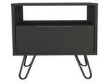 Black Wengue 1-Shelf 1-Drawer Nightstand B06280479