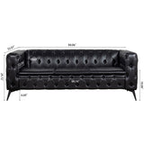 84.06 Inch Width Traditional Square Arm removable cushion 3 seater Sofa W68041369