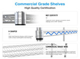 6 Tier Wire Shelving Unit, 6000 LBS NSF Height Adjustable Metal Garage Storage Shelves with Wheels, W155079891