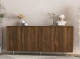 Wood Modern Buffet Cabinet with Storage, Fluted Sideboard Large Buffet with Adjustable Shelves, W1321P356151