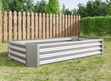 Metal Raised Garden Bed, Rectangle Raised Planter 421ft for Flowers Plants, Vegetables Herb Silver 12226437