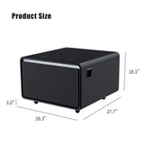 Modern Smart Side Table with Built-in Fridge, Wireless Charging, Temperature Control, Power Socket, W1172P178854