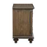 Traditional Vintage Style 1pc Nightstand of 3 Drawers Metal Hardware Weathered Pecan Finish Classic B011P186802